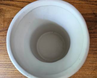 White Ribbed Ceramic Vase second image