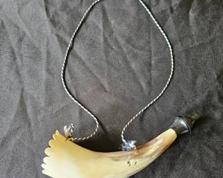 Carved Horn Powder Horn