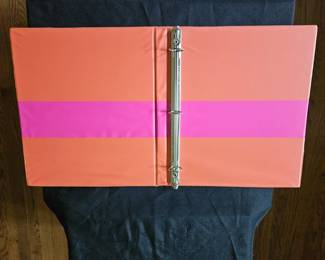Orange Pink Stripe Ring Binder
