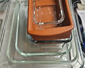 Glass Baking Dishes with Terracotta Loaf Pan