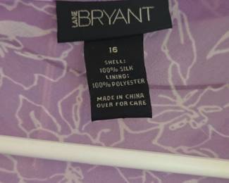 Lane Bryant Lavender Floral Silk Dress Set second image