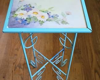 Floral Metal Plant Stand