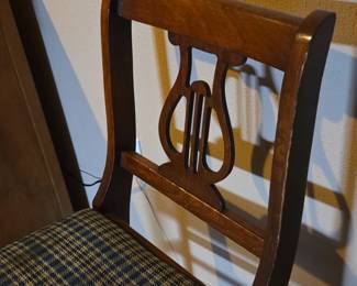 Duncan Phyfe Style Lyre Back Dining Chair second image