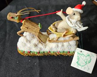 Charming Tails Mouse Sleigh Ornament