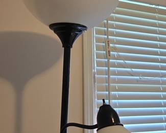 Black Torchiere Floor Lamp with Reading Light second image
