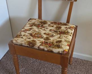 Vintage Sewing Chair with Storage