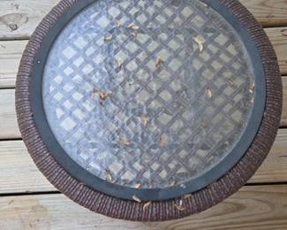 Wicker and Glass Patio Table second image