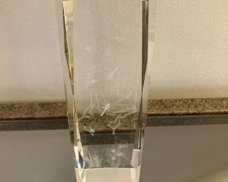 Crystal paperweight w butterflies