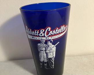Abbott & Costello cobalt glass "Who's on First"