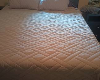 Queen bed fabric headboard