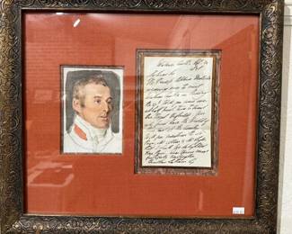 Duke of Wellington Framed letter with signature