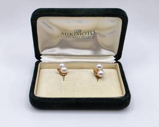 Item photo. Show Listing Details page. Listing Mikimoto Akoya Cultured Pearl Earrings 14K Gold Vintage Screw Back Original Box Mikimoto Akoya Cultured Pearl Earrings 14K Gold Vintage Screw Back Original Box