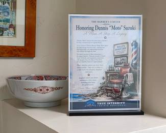 A tribute to Dennis "Moto" Suzuki, former owner of the historic Wally's Barber Shop in Laguna Beach, California