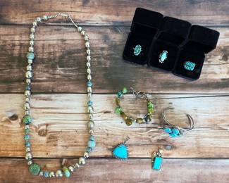 Vintage Native American and southwest sterling silver and turquoise jewelry