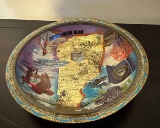 New Hampshire Souvenir Tray with Gilded Map