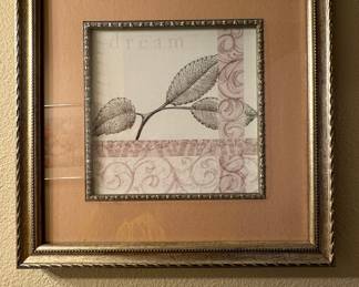 Framed Botanical Print with "Dream" Text