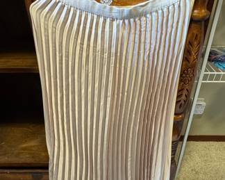Satin Pleated Midi Skirt