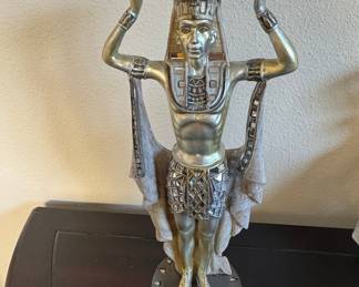 Egyptian Pharaoh Candle Holder Statue