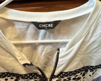 CHICME Women's Leopard Print Quarter Zip Sweatshirt