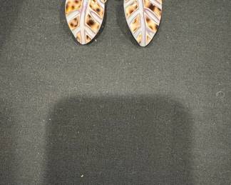 Mother of Pearl Leaf Earrings