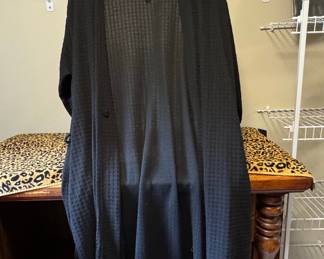 Black Waffle Knit Robe