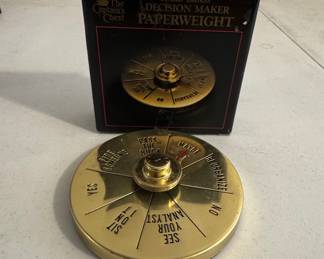 The Captain's Chest Solid Brass Executive Decision Maker Paperweight