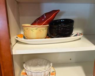 Assorted Ceramic Bowls and Platter with Fruit and Floral Motifs