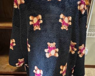 Joyspun Teddy Bear Print Fleece Pullover