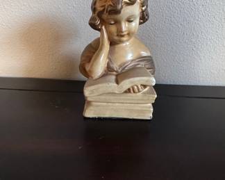 Roman Art Co. Robia Ware Chalkware Girl Reading Figurine