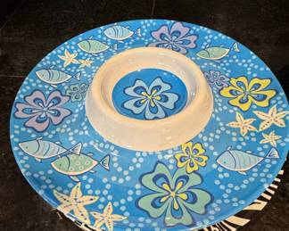 Certified International "Playa Shells" Coastal Chip and Dip Platter