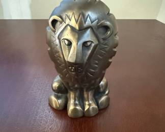 Bronze Lion Figurine by Anna Petrus