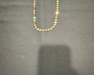 Gold Tone Disc Chain Necklace