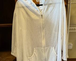 White Mesh Swimwear Cover-Up Hoodie
