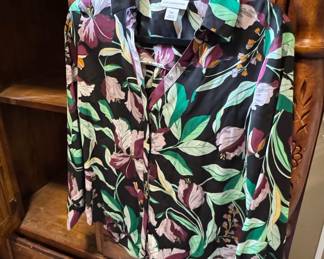 Liz Claiborne Floral Print Button-Up Blouse