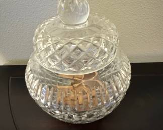 Cut Crystal Biscuit Barrel with Lid