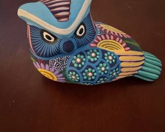 Oaxacan Alebrije Ceramic Owl Figurine