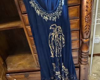 Jessica Taylor Navy Blue Embroidered Tunic Top