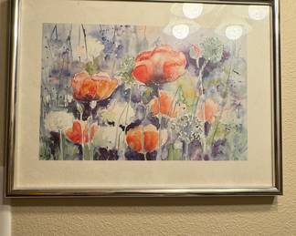 Watercolor Poppy Painting by Alice K. Holt