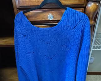 Royal Blue Open Knit Sweater