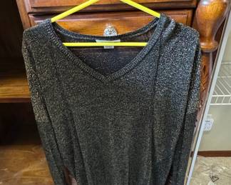 INC International Concepts Women's Sparkle Knit V-Neck Sweater
