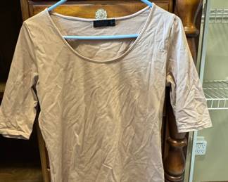 Doublju Women's Basic Scoop Neck 3/4 Sleeve Top