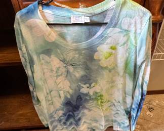 Time and Tru Women's Floral Print Long Sleeve Top
