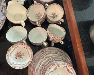 J & G Meakin Porcelain Tea Set with Floral Motif