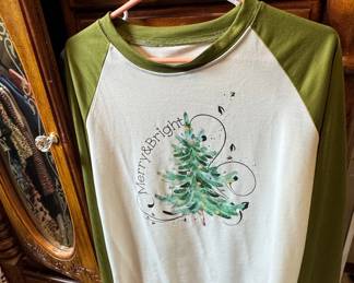 Women's "Merry & Bright" Christmas Tree Raglan Sweatshirt