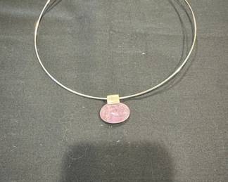 Sterling Silver and Amethyst Choker Necklace