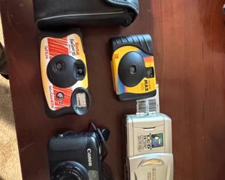 Assorted 35mm Film and Digital Cameras with Kalimar Case