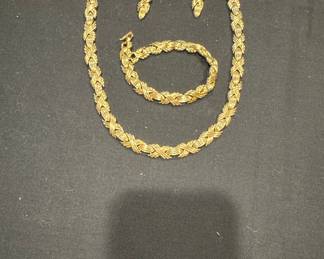 X-Link Chain Necklace, Bracelet, and Earring Set