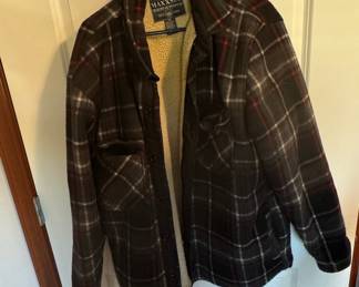 MAXXSEL Men's Plaid Sherpa Lined Flannel Shirt Jacket