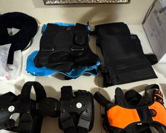 Assorted Medical Braces, Supports, and Camera Vest