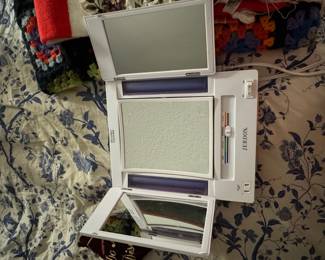 Jerdon Tri-Fold Lighted Vanity Mirror with 5x Magnification